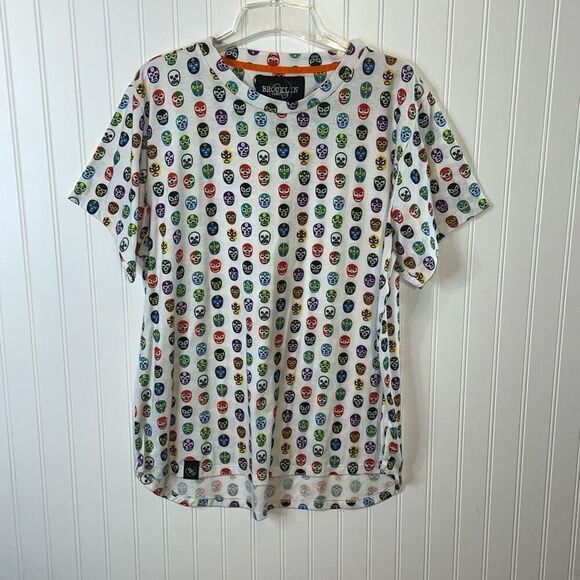 Brooklyn Standard T Shirt Mens Size Xlarge Multicolor Short Sleeve Luchador Mask - Picture 1 of 8